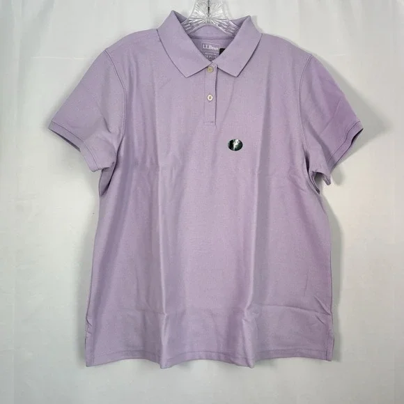LL Bean NWT Women's Premium Double L Polo Cotton Pastel Pink Size Plus 1X - Picture 1 of 6
